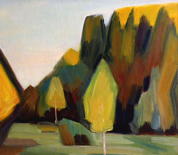 � ����� ��������. / In Troparevo Park. 
(43x48cm, oil, 1981)