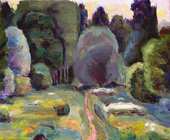  �������� � ����. Path Into The Park. (42x35cm, oil, 1998)