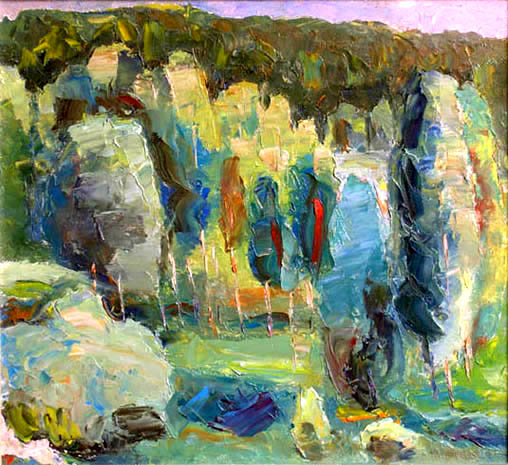 ������� � ������. Birches In The Gully. (38x34cm, oil, 1999)